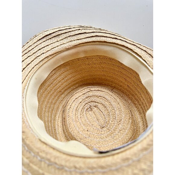 Vintage TOUCAN Straw Raffia Fake Fruit Embellished Gambler Hat, One Size - Picture 11 of 14